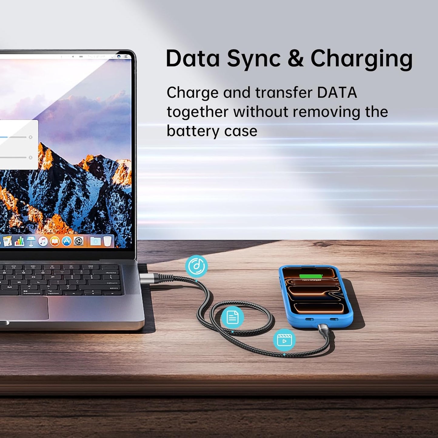 GIN FOXI Battery Case for iPhone 17 AIR, Charging Case Charger 8500mAh Ultra-Slim Lightweight Powerful Battery Pack 15W Fast Rechargeable Anti-Fall TPU Juice Box for iPhone 17 AIR (6.5") Blue