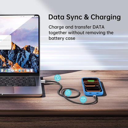 GIN FOXI Battery Case for iPhone 17 AIR, Charging Case Charger 8500mAh Ultra-Slim Lightweight Powerful Battery Pack 15W Fast Rechargeable Anti-Fall TPU Juice Box for iPhone 17 AIR (6.5") Blue