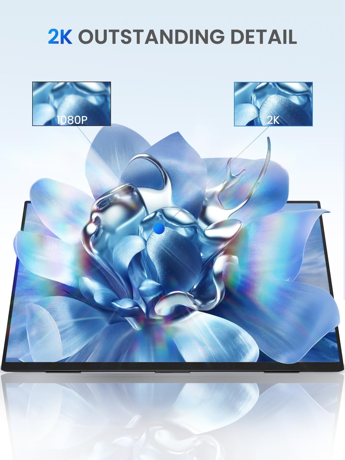 UPERFECT 24.5" Portable Gaming Monitor, 2K QHD 2560×1440, 165Hz USB-C, 144Hz HDMI, 1ms, FreeSync HDR IPS, Dual Speakers, VESA Mount, Adjustable Stand, Travel Second Screen for Laptop/MacBook/Switch