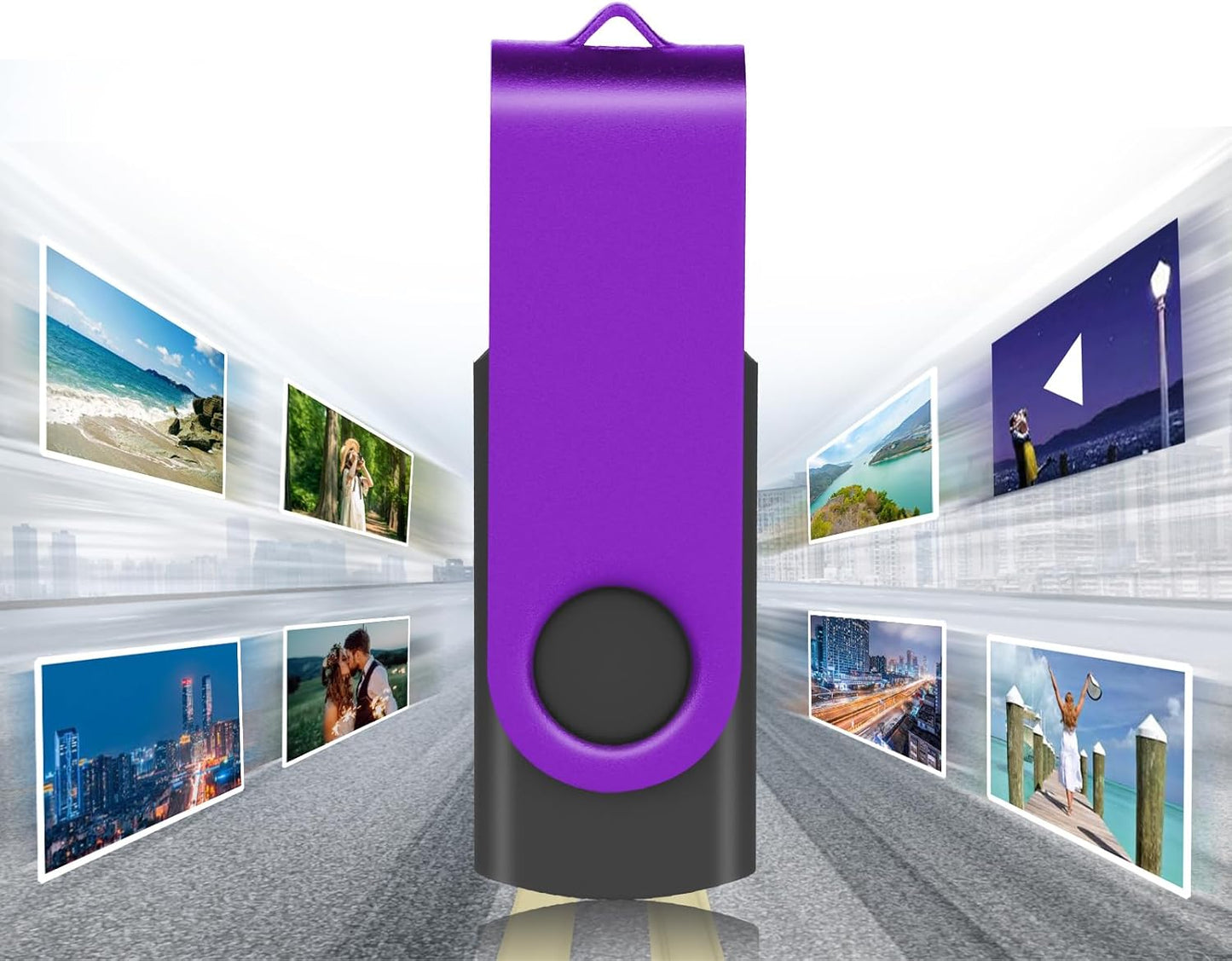 EASTBULL Flash Drives Bulk 16GB USB Thumb Drive 50 Pack USB 2.0 Memory Stick Swivel Pen Drive with Lanyard for Storage and Backup (16GB 50 Colors)