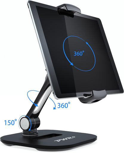 Tablet Stands and Holders Adjustable: Tablet Cell Phone Holder 360 Degree Swivel Angle Rotation for 4 to 11 inches Tab Phone iPad Samsung Galaxy Perfect POS Kitchen Bedside Office Table Reception