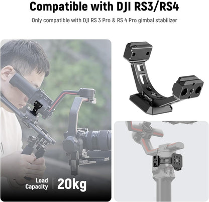 NEEWER Mount Adapter for RS3 Pro & RS4 Pro, Arca Type Quick Release Plate with NATO Rail Compatible with SmallRig Shoulder Rig V Mount Battery DJI RS 3 PRO RS 4 PRO Gimbal Stabilizer, GA030P