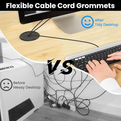 1-Inch Cable Grommets Petal-Shaped Buckle Type Wire Hole Cover for Cord Management and Protection of Cabinet, 5PCS 25mm