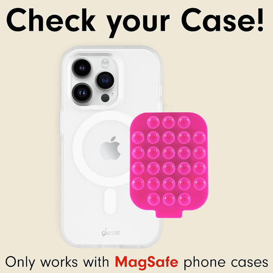Sonix | Magnetic Silicone Suction Cup Phone Mount for iPhone | Compatible with MagSafe | Bright Fluorescent Pink | Hot Pink