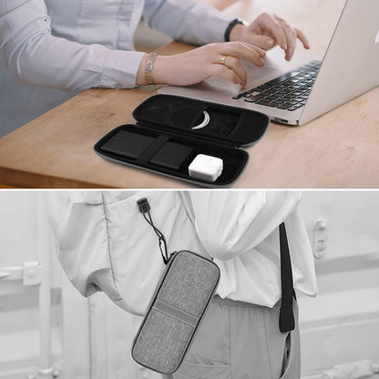 Powerbank Hard Travel Case Compatible RAV Power 26800/20100/20000mAh, Anker Power Core 26800mAh/ PowerCore +26800mAh, ROMOSS 30000mAh, Miady Charger, Ekrist, Lab599 Tx500 Radio(Light Grey)