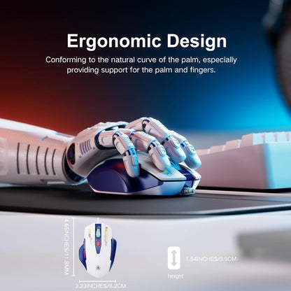 Wired Mouse, 4 Levels Adjustable DPI, 6 Programmable Buttons, Ergonomic Computer Wired Mouse for PC Laptop Computer for Office - Plug and Play (Bluewhite)