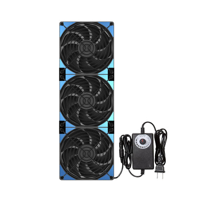 120mmx3 360mm Adjustable Computer PC Vent Fans 3-12V Speed Controller for Chicken Coop Rack Space Window Wall Cabinet Server Mining Rig Exhaust Cooling