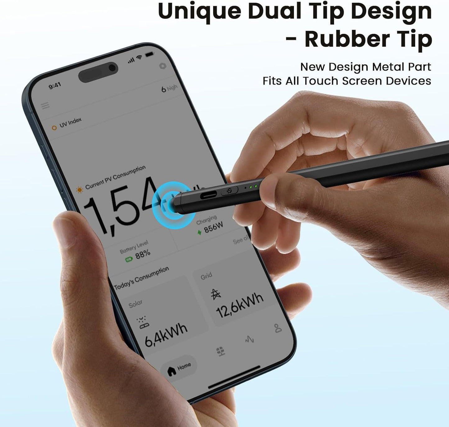Stylus Pen for iPad(2025-2018),13 mins Fast Charge Pencil with Tilt Sensitivity and Palm Rejection for iPad A16/10/9/8/7/6,Air 13"/11"/M3/M2/5/4/3,Pro 11"/13"/12.9"/M4/M2/M1,Mini 7/6/5,Black