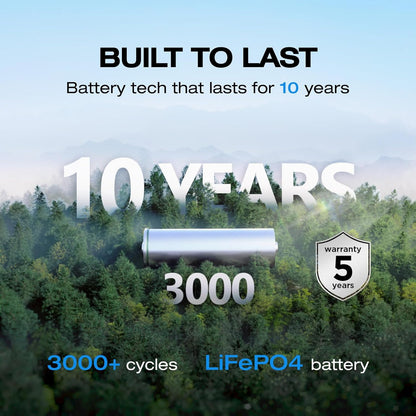 EF ECOFLOW Portable Power Station RIVER 2, 256Wh LiFePO4 Battery/ 1 Hour Fast Charging, 2 Up to 600W AC Outlets, Solar Generator (Solar Panel Optional) for Outdoor Camping/RVs/Home Use