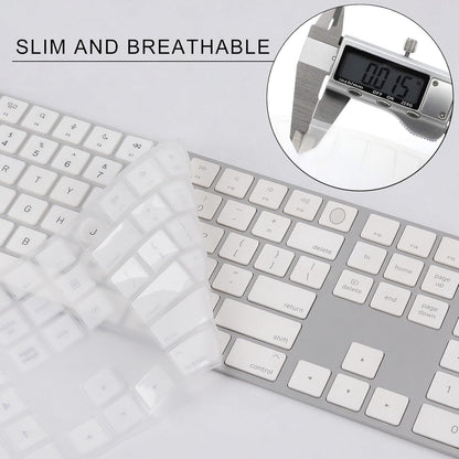 Allinside White Keyboard Cover for 2024 Mac Magic Keyboard with Touch ID and Numeric Keypad A3119 US Layout