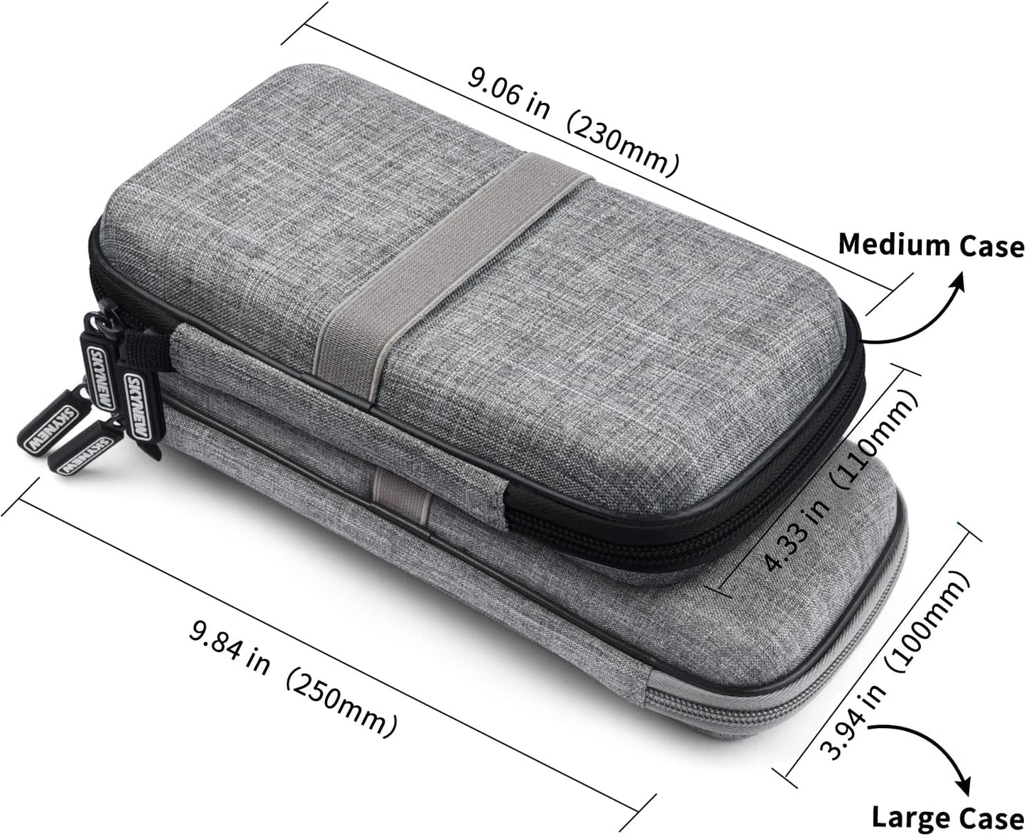 Powerbank Hard Drive Case Compatible with Anker Power Core 26800mAh/ PowerCore +26800mAh, RAV Power 26800/20100/20000mAh, ROMOSS 30000mAh, Miady 10000/15000mAh (Medium-Light Grey)