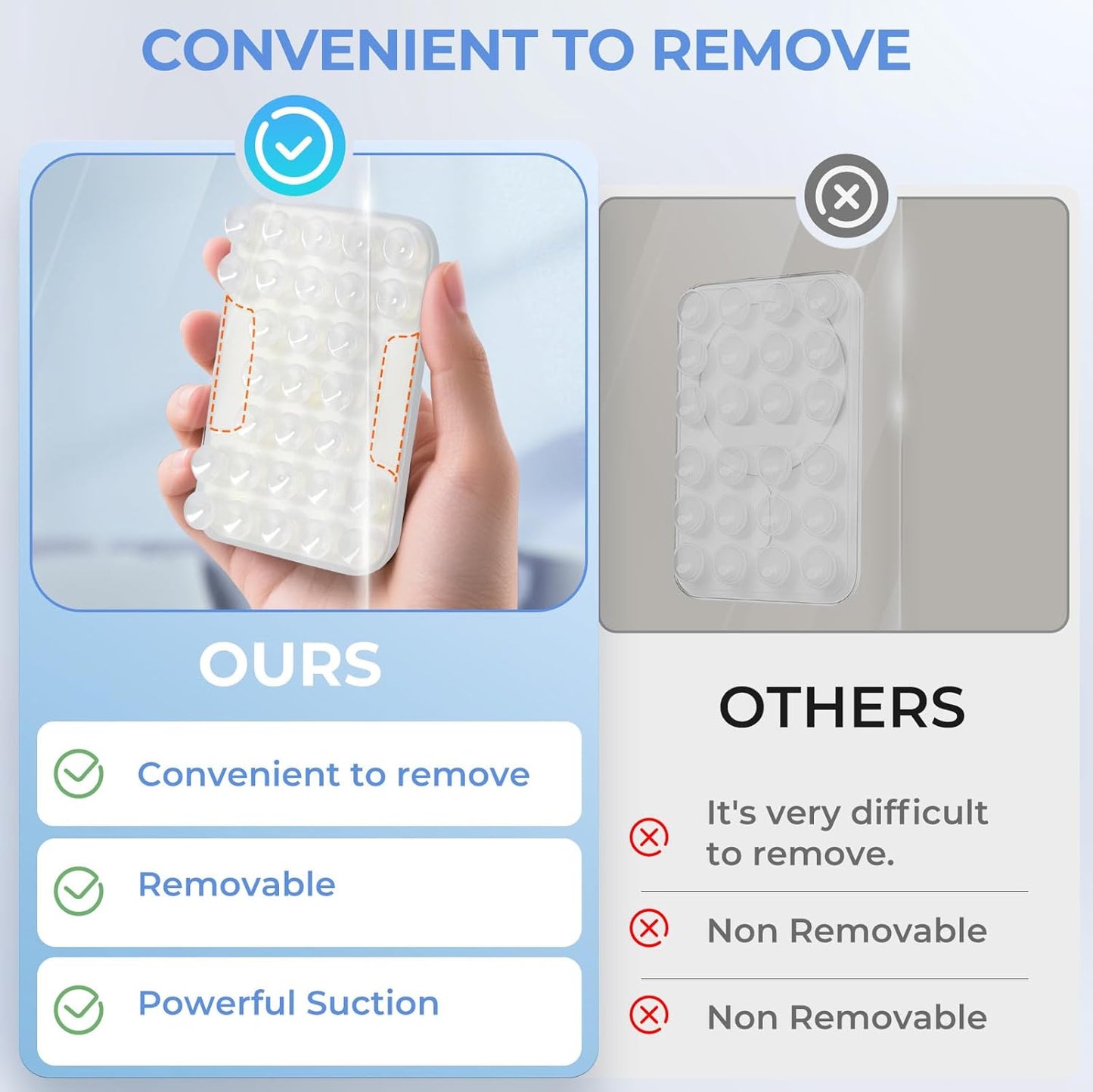 for MagSafe Suction Mount - 29 Silicone Suction Cup Phone Mount with Magnetic Phone Grip, for iPhone 12/13/14/15/16 Series, Hands-Free Sticky Grip for TikTok/Instagram, Transparent