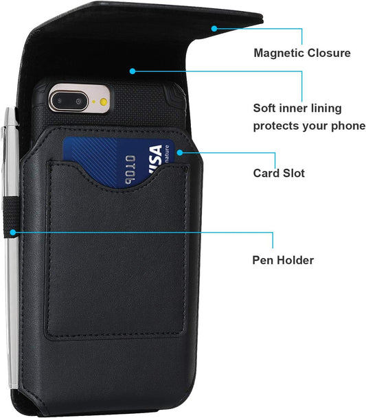 BECPLT for iPhone 15 Pro Max 15 Plus 14 Pro Max 13 Pro Max 12 Pro Max Holster Black Mobile Phone Belt Pouch Holster Cover Belt Clip Case Pouch for Samsung Galaxy S24+ S23+ S23+ S22+ S23 FE S21 FE 5G