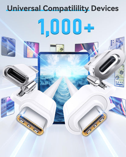 SHEZI 4-in-1 USB C Cable Compatible With Lightning Cable 60W Fast Charging & Data Transfer, Support to CarPlay & Android Auto, 5FT Travel Multi Cord Charger Combo for iPhone/iPad/Samsung/MacBook Cable