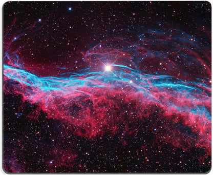 Galaxy Glitter Nebula Mouse Pad, Blue Red Space, Waterproof Non-Slip Rubber Base, 9.5"x7.9" Inch