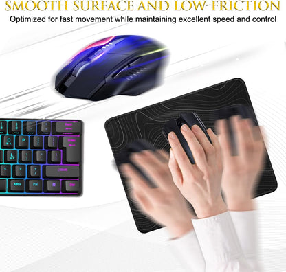 JIKIOU 3 Pack Mouse Pad with Stitched Edge, Comfortable Mouse Pads with Non-Slip Rubber Base, Washable Mousepads Bulk with Smooth Cloth, Mouse Pads for Computers Laptop Mouse 10.2x8.3x0.12inch Contour