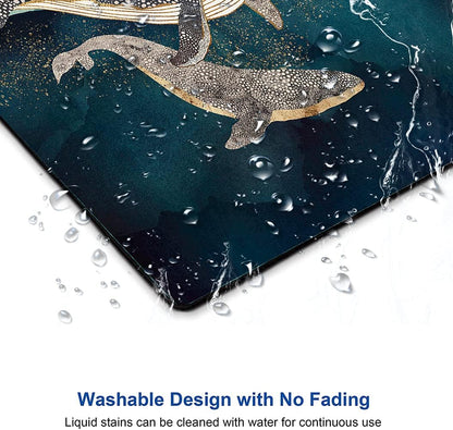 Whale Mouse Pad, Animals Art Mouse Pads, Mouse Mat Square Waterproof Mouse Pad Non Slip Rubber Base MousePads for Office Home Laptop, 9.5"x7.9"x0.12" Inch