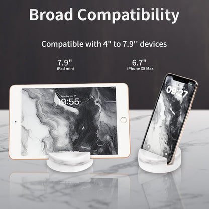 Marble Phone Stand for Desk - Cell Phone Holder for Nightstand Office Decor Compatible with iPhone 17 16 15 Pro Max iPad mini, Telephone Boho White Marble Kitchen Accessories