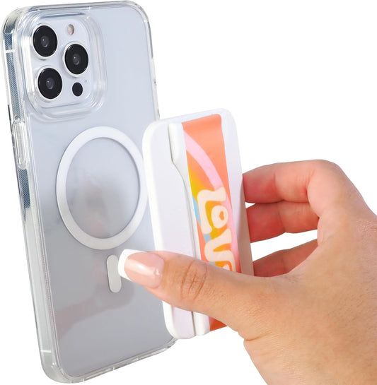 LoveHandle PRO MagSafe Compatible Magnetic Phone Grip w/Kickstand - Mount, Strap and Stand for Smartphone and Tablet - MagSafe Ring Included - Fits All Devices - Love