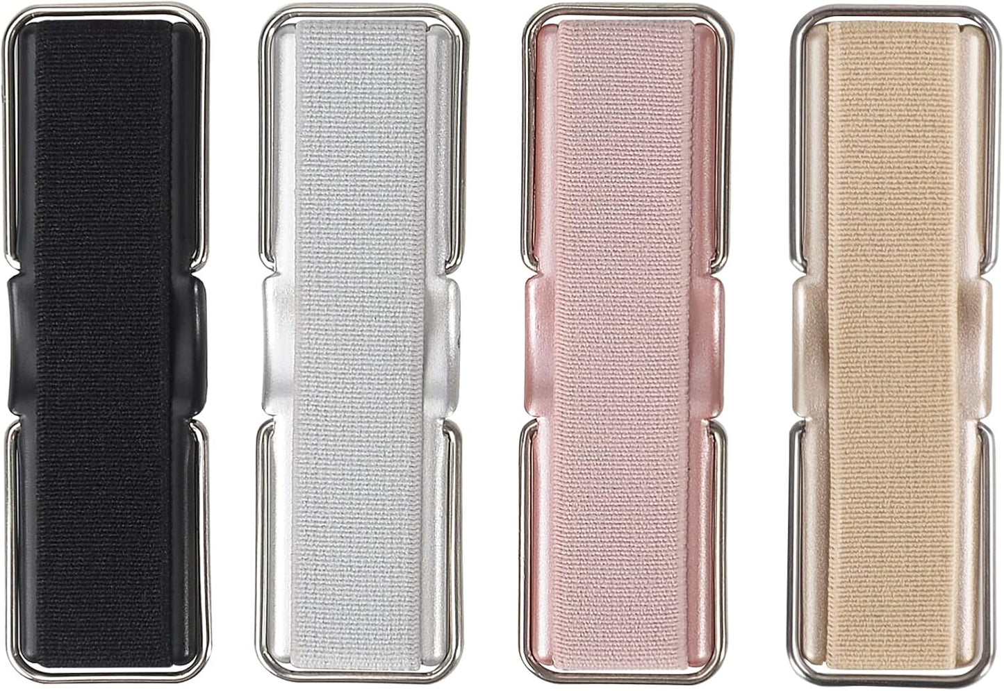 Phone Strap, CISID 4 Pcs Phone Grip with Stand Phone Strap Holder for Hand Finger Kickstand Suitable for iPhone Samsung and Most Smartphones(Black,Silver,Rose Gold,Gold 4PCS)