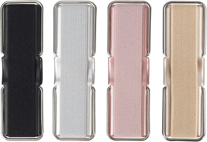 Phone Strap, CISID 4 Pcs Phone Grip with Stand Phone Strap Holder for Hand Finger Kickstand Suitable for iPhone Samsung and Most Smartphones(Black,Silver,Rose Gold,Gold 4PCS)