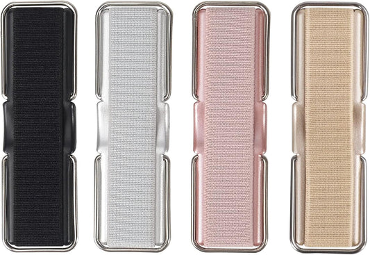 Phone Strap, CISID 4 Pcs Phone Grip with Stand Phone Strap Holder for Hand Finger Kickstand Suitable for iPhone Samsung and Most Smartphones(Black,Silver,Rose Gold,Gold 4PCS)