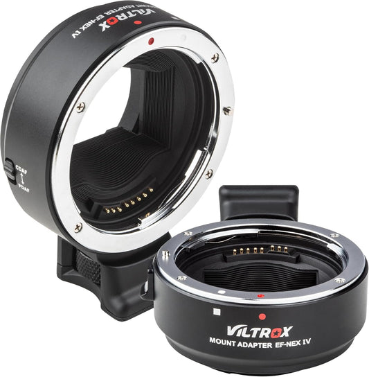 VILTROX EF-NEX IV Lens Adapter - Auto-Focus EF to E Mount Ring Compatible with Canon EF/EF-S Lens for Sony E Mount Camera: NEX A9II, A7III, A9, A7RIII, A7RII, A7R, A7M3