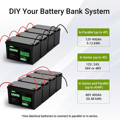 HQST LiFePO4 Battery 100ah Lithium Battery, 12V Lithium Iron Phosphate Battery Deep Cycle Marine Battery, 10 Year Lifetime with Low & High Temp Protection for RV, Trolling Motor, Boat-2 Pack