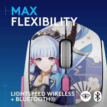 Logitech G309 Lightspeed Wireless Gaming Mouse, Lightweight, LIGHTFORCE Switches, Hero 25K Sensor, 300+ hr Battery, 6 Programmable Buttons, PC & Mac - Genshin Impact Limited Edition