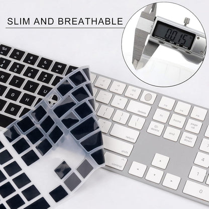 Allinside Black Keyboard Cover for 2024 Mac Magic Keyboard with Touch ID and Numeric Keypad A3119 US Layout
