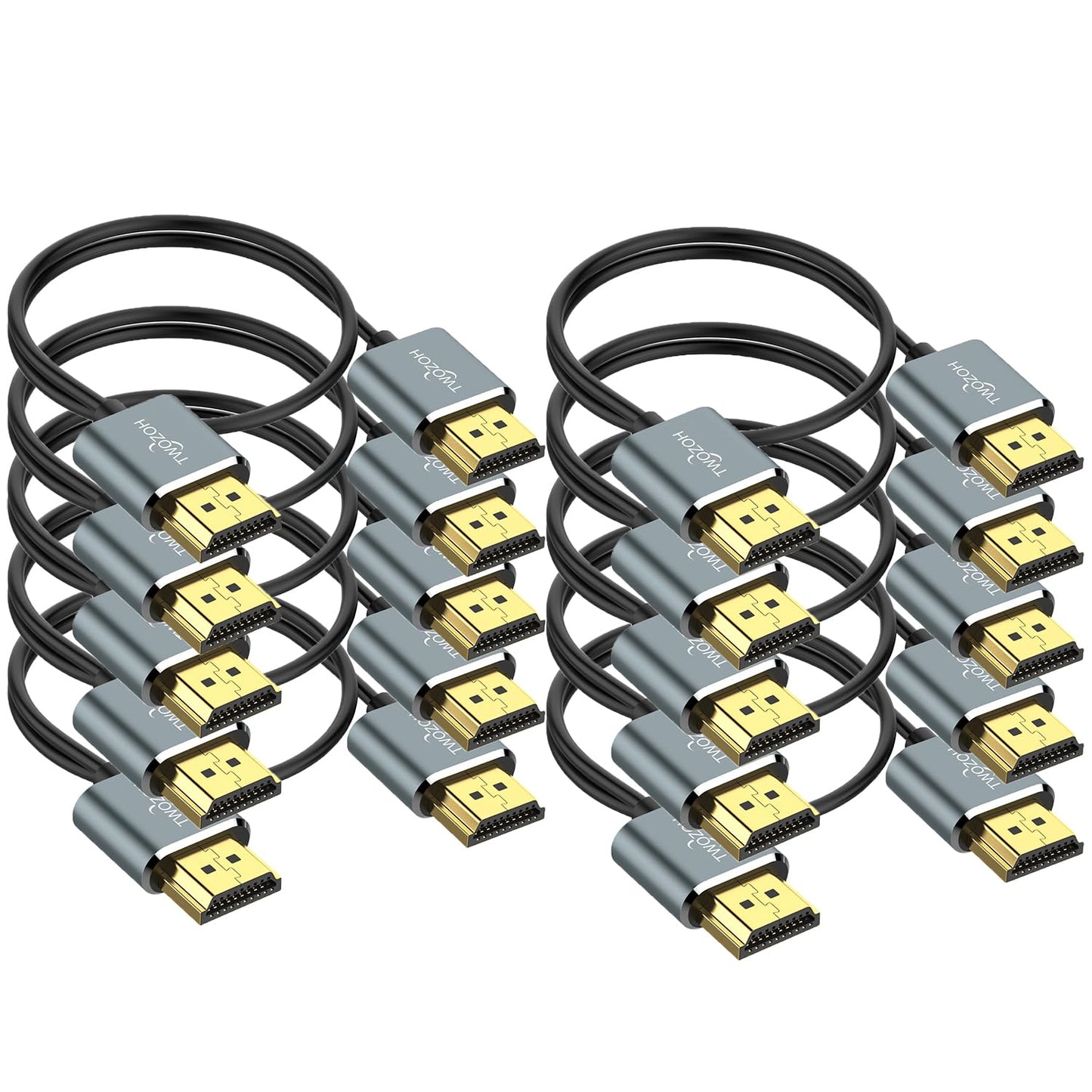 Twozoh Slim 4K HDMI Cable 1.6FT 10 Pack, Ultra Thin & Flexible Skinny HDMI to HDMI 2.0 Cord Support 4K/60HZ 18gbps Laptop, Monitor, PS5, PS4, Xbox One, Fire TV