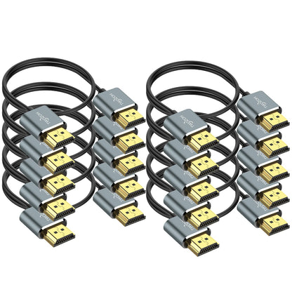 Twozoh Slim 4K HDMI Cable 3.3FT 10 Pack, Ultra Thin & Flexible Skinny HDMI to HDMI 2.0 Cord Support 4K/60HZ 18gbps Laptop, Monitor, PS5, PS4, Xbox One, Fire TV
