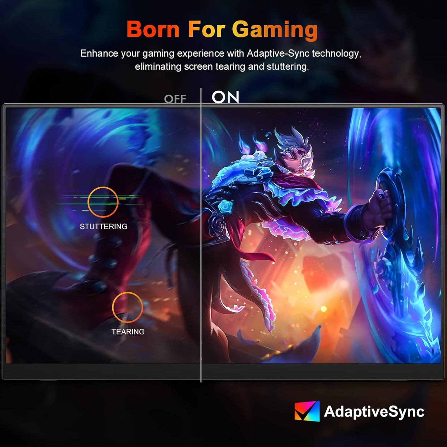 UPERFECT 2.5K 240Hz QLED Portable Monitor, 16" 2560x1600 QHD 100% DCI-P3 400 Nits Portable Gaming Monitor w/Stand & VESA, Adaptive Sync HDMI 2.1 External Screen for Laptop PC Phone Game Console