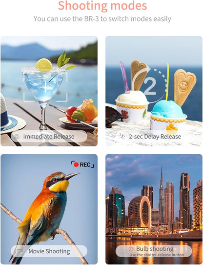 Hanpusen Rechargeable Camera Remote Control for Canon - Wireless Shutter Release with OLED Screen Compatible with R8, R6 II, R100, R50, R10, M50, SL3, R3, R5, R6, RP, R;Replaces Canon BR-E1(Black)