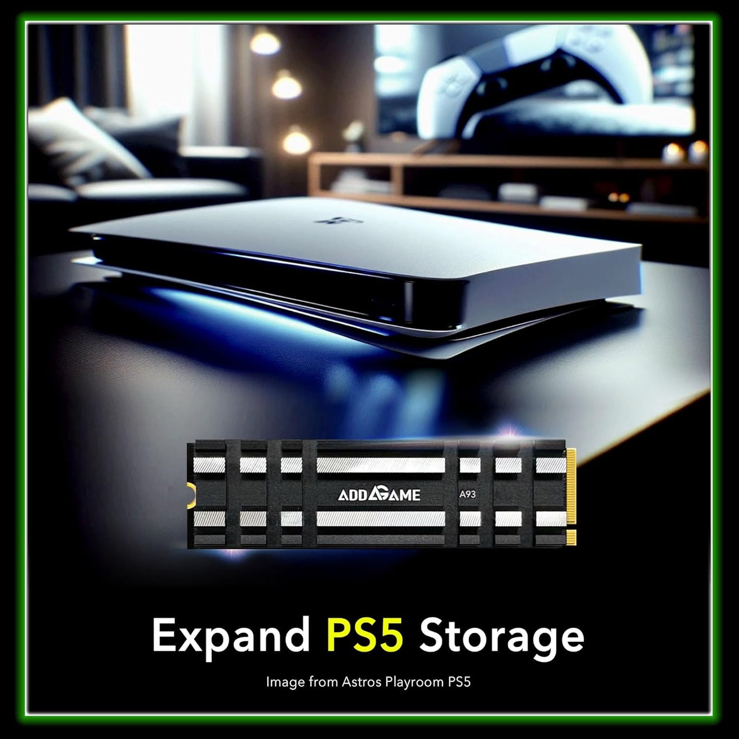 Addlink A93 2TB Storage Expansion for PS5 Console with Heatsink, Up to 7400mb/s, Gen 4 PCIe NVMe m.2 2280, SLC Cache Internal Solid State Drive(‎ad2TBA93M2P)