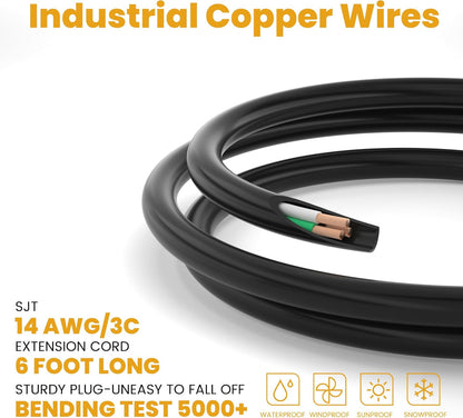 12 Outlet Long Power Strip Surge Protector with 2100 Joules, 3FT Power Cord, Wide Spaced Outlet Power Bar, Overload Protection Switch, Industrial Heavy Duty for Work Bench, Shop, Garage (Black)