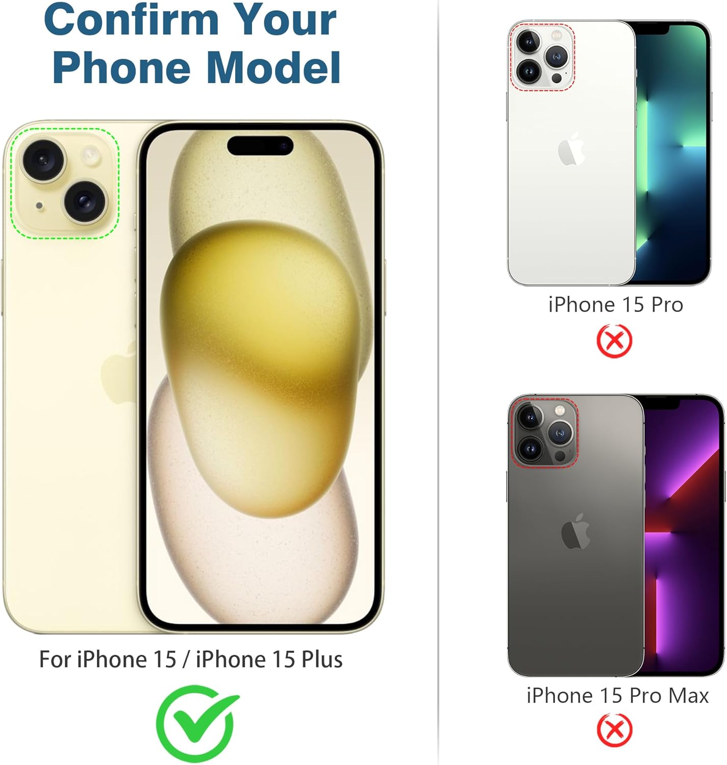 AGVEE 3+3 6 Pack for iPhone 15 6.1" / 15 Plus 6.7" Camera Lens Cover Protector, Metal Ring 9H Tempered HD Glass Camera Cover Protector Film, Yellow