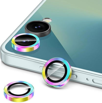 for Samsung Galaxy Z Flip 7 Camera Lens Protector, Individual Metal Ring Tempered Glass Lens Cover, [Strong Adsorption] Scratch Resistant Ultra-Thin HD Clear Lens Cover, 1 Set-Colorful