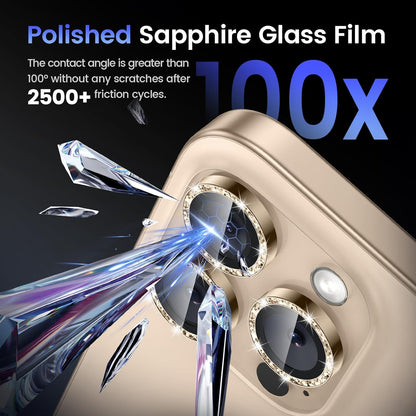 Tensea Camera Lens Protector Compatible for iPhone 16 Pro Max/16 Pro/14 Pro Max/14 Pro, Metal Aluminum Alloy Tempered Glass Cover Camera Screen Protector Accessories, Case Friendly