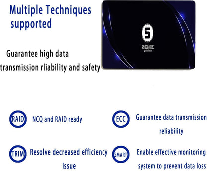 SSD SATA 2.5" 64GB Shark Speed Internal Solid State Drive High Performance Hard Drive for Desktop Laptop SATA III 6Gb/s(64GB, 2.5''-SATA3)