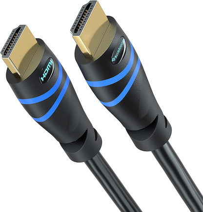 BlueRigger 4K HDMI Cable (20FT, 4K 60Hz HDR, HDCP 2.2, High Speed 18Gbps, in-Wall CL3 Rated) - Compatible with PS5/PS4, Xbox, Roku, Apple TV, HDTV, Blu-ray, PC