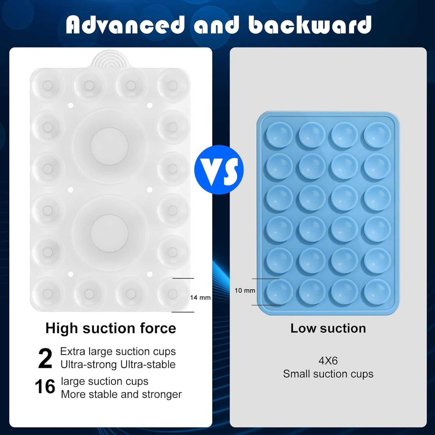 ZYCCER Double Sided Silicone Suction Phone Holder Mount,Compatible with iPhone and Android Cases Hands-Free Mirror Shower Phone Mount Strong Grip Holder (Transparent, Double Sided 2PCS)