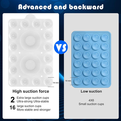 ZYCCER Double Sided Silicone Suction Phone Holder Mount,Compatible with iPhone and Android Cases Hands-Free Mirror Shower Phone Mount Strong Grip Holder (Transparent, Double Sided 2PCS)