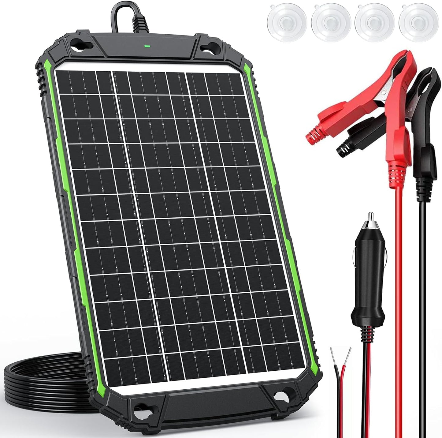 Sun Energise 15W 12V Solar Battery Charger Maintainer PRO, Built-in Smart MPPT Charge Controller, Waterproof 12 Volt Solar Panel Trickle Charging Kits for Car Auto Boat RV Marine Trailer Camper
