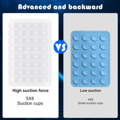 Silicone Double Sided Suction Phone Case Mount, Detachable Hands Free & Strong Grip Holder for Selfies & Videos, Compatible iPhone Android (Transparent, 1Pack)