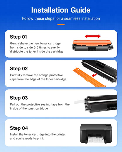 17X Toner Cartridge Black 2-Pack with Chip Replacement for HP 217A CF217A CF217X 17A Compatible with Laserjet Pro MFP M130fw M130nw M130fn M130a M102a M102w M130 M102 Ink Printer All-in-One Drum Unit