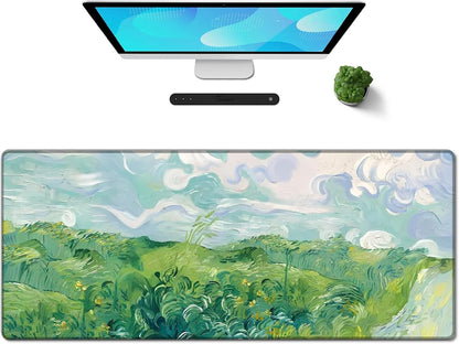 Galdas Gaming Mouse Pad XXL XL Large Long Extended Big Mousepad Non-Slip Rubber Keyboard Mouse Pad with Stitched Edges for Laptop Home Office (31.5x11.8x0.08 Inch) … (Summer Cure)