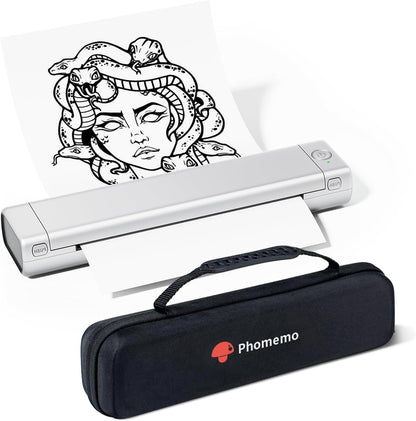 Phomemo Inkless Portable Printer for Travel - Wireless Thermal Printer Compatible with Phone & Laptop, Bluetooth Printers Supports 8.5" X 11" Letter Thermal Paper, Come with Carry Case