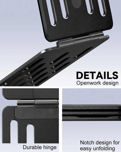 magsafe Phone Stand Tri-Fold Phone Credit Card Holder – Premium Aluminum Alloy, Adjustable Viewing Angles, Portable Phone Holder for iPhone 16 Pro Max 15 14 13 12 Plus