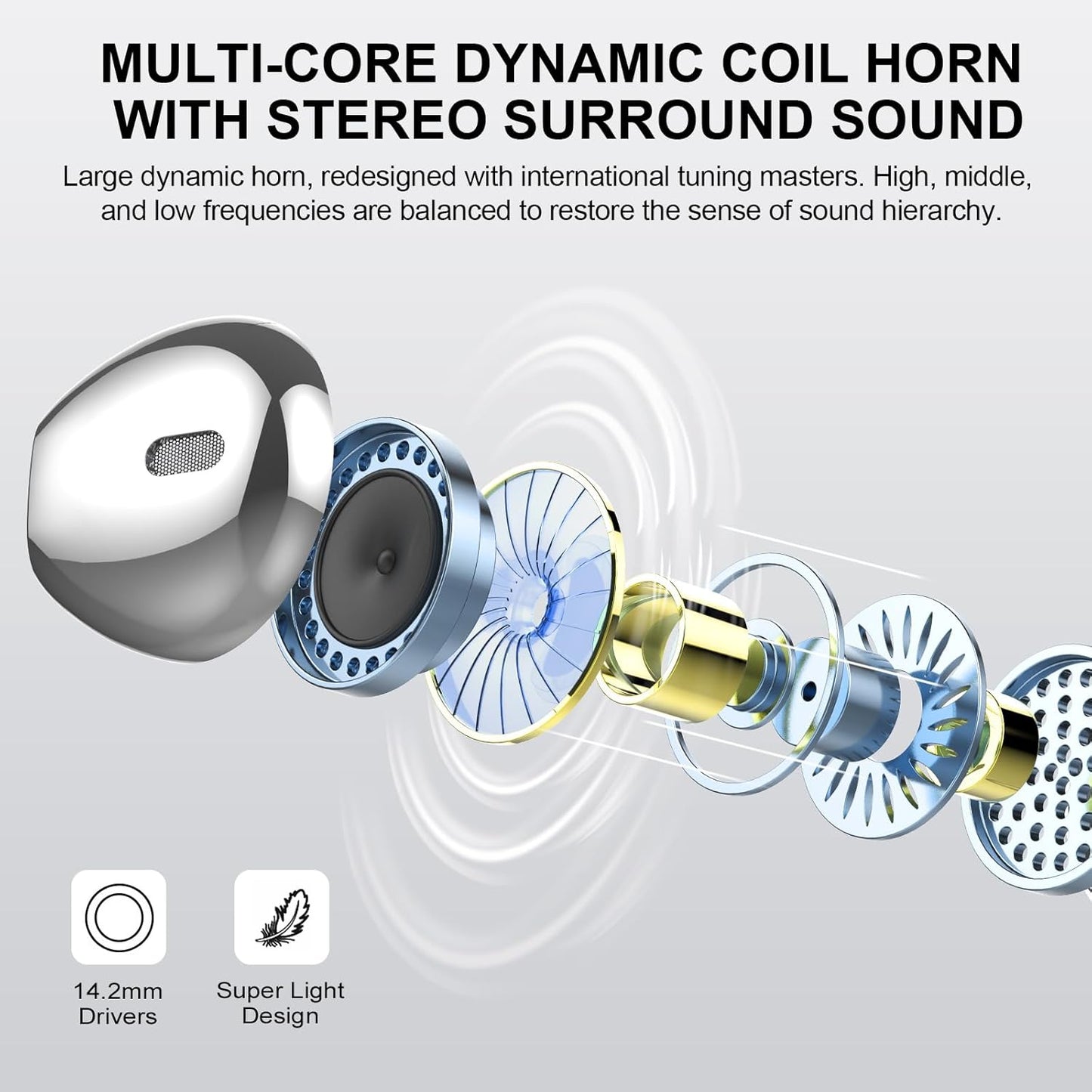 Wireless Earbuds, Bluetooth Headphones 48H Playtime Ear Buds with LED Power Display, IPX7 Waterproof Bluetooth 5.4 Earphones in-Ear Earbuds with 4 Mic for Android iOS Cell Phone Laptop, Red